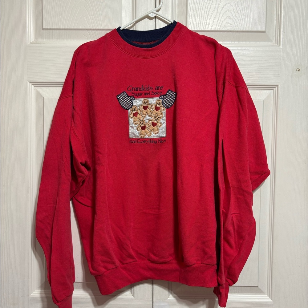 Vintage Granny Sweatshirt w/gingerbread kids